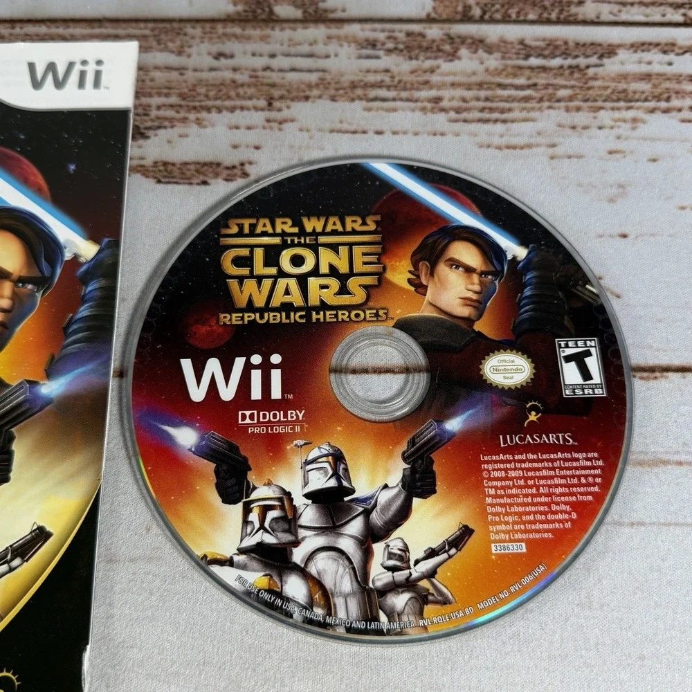 Star Wars Clone Wars Republic Heroes Nintendo Wii Game Disc and Manual Only